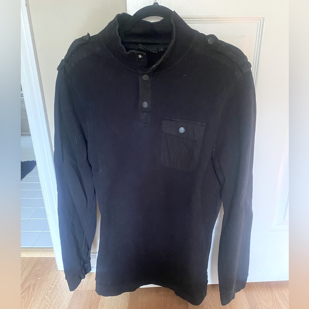 Marc Anthony Black Casual Button Down Shirt